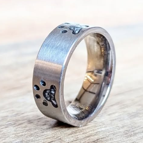Paw print ring 8 mm