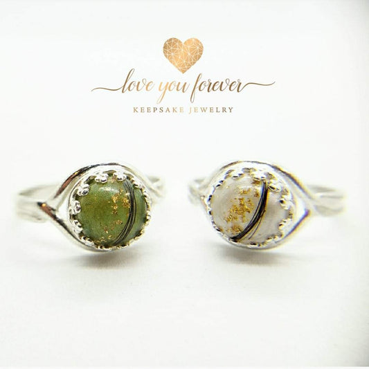 8 mm Stone Sterling Silver Crown Ring