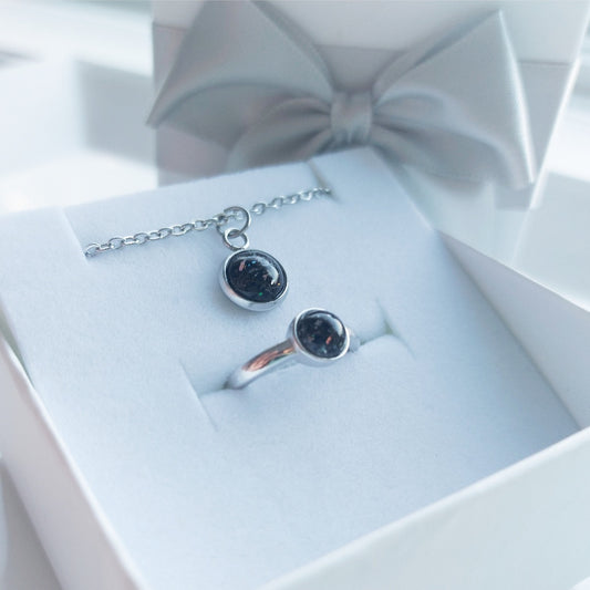 6 mm stone sterling silver ring