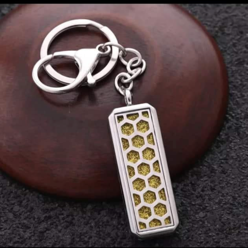 Honeycomb keychain locket